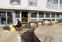 Shane installing new Cafe Door